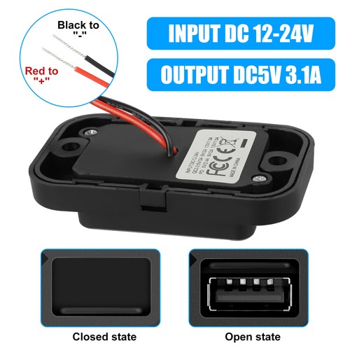 2PCS Dual USB Port Car Fast Charger Socket Power Outlet Panel Mount Waterproof - Picture 4 of 7