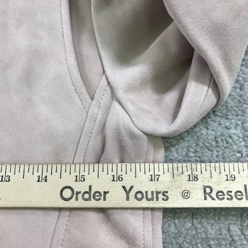 Veda Leather Jacket Womesn Small Classic Leather Moto Jacket Pink Goat Suede B5 - Picture 10 of 13