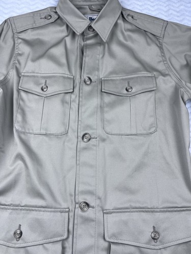 Vintage LL Bean Safari Hunting Field Coat Jacket Men Small Khaki Tan Beige USA - Picture 6 of 17