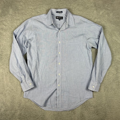 Vintage Burberry Shirt Mens Medium Blue Plaid Long Sleeve Button Up Dress Casual