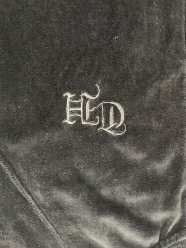 Tommy Hilfiger Jacket Mens XL Black Velour Fleece Jacket Logo Full Zip Hoodie - Picture 6 of 10