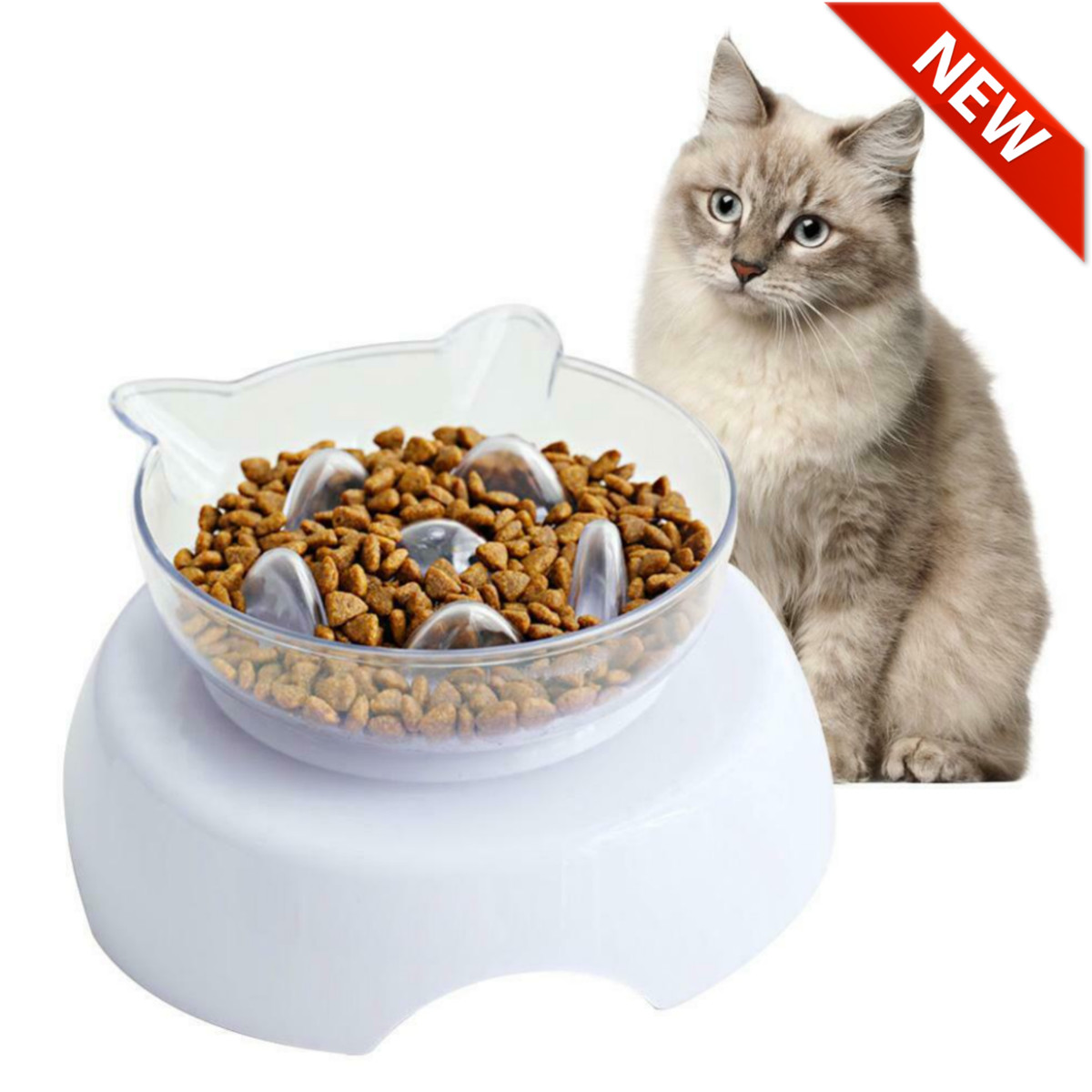 Slow feeder sales cat bowl