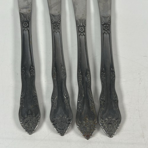 12 Rogers Dream Rose flatware 8 spoons, 4 forks, 4 butter knifes Korea - Picture 18 of 19