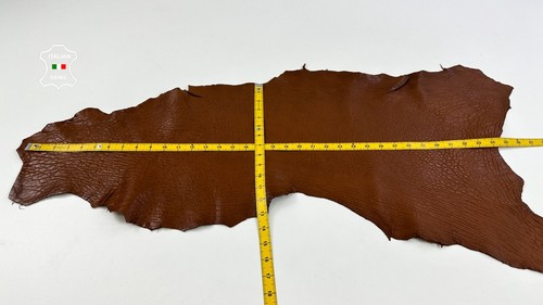 COGNAC BROWN BUBBLY GRAINY VEGETABLE TAN Lambskin Leather 3+sqf 1.6mm #C4566 - Picture 4 of 7