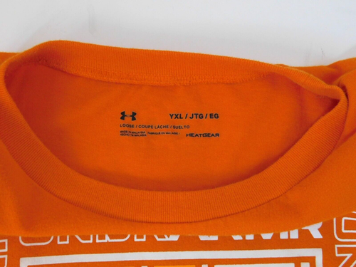 Under Armour Youth TShirt - Basketball Court - Orange Youth Size XL Cotton Blend - Picture 5 of 10