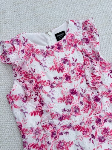 aw BARDOT Junior Tween Girl's Sleeveless Summer Dress Pink Eyelet Size 14 - Picture 3 of 5
