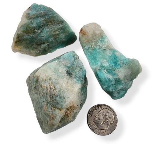 Amazonite in Quartz Crystal Natural Rough Stones Brazil 98 grams - Picture 2 of 2