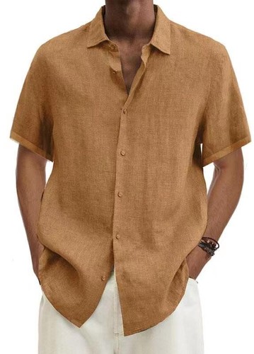 Herren Kurzarm Knopfleiste Freizeit Kubanisch Guayabera Strand Hochzeit Anzughemd - Bild 16 von 31