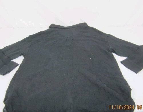 Shade & Shore Women's Gauze Long Sleeve Cover Up Shirt Black L - Picture 8 of 14