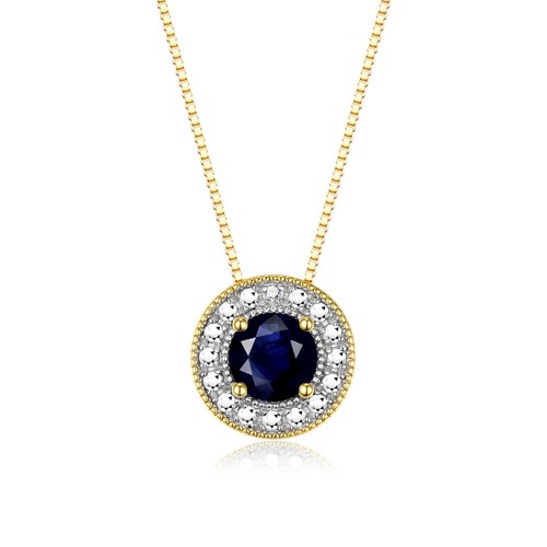 RYLOS Halo Necklace: Gemstone & Diamond, 18" Chain, 4MM Birthstone, Gold Plated - Picture 24 of 29