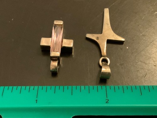 MCM Modern Sterling Silber 925 Religiös Kreuz Set Glaube Christentum Charms Vintage - Bild 4 von 7