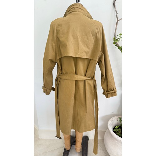 Camel Trench Coat Double Breasted | Women’s Size Medium | Classic Long Coat - Picture 4 of 6