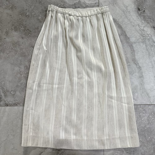Vintage Leslie Fay Skirt Suit Set Striped Beige Union Made Size 10 (waist 28”) - Picture 7 of 11
