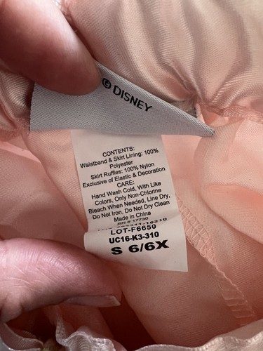 Disney Parks Pink Tulle Satin Trim Princess Skirt Girls 6/6X Tutu - Picture 4 of 5