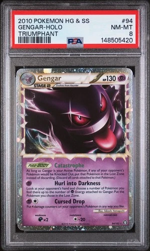GENGAR HOLO 94/123 HEARTGOLD & SOULSILVER TRIUMPHANT POKEMON PSA 8