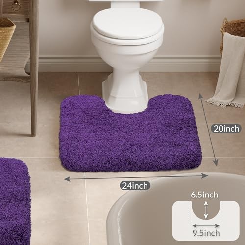 Contour Rug (20x24) Non Slip Bath Mat for 20"x24" Contour Rug Dark Purple - Bild 2 von 6