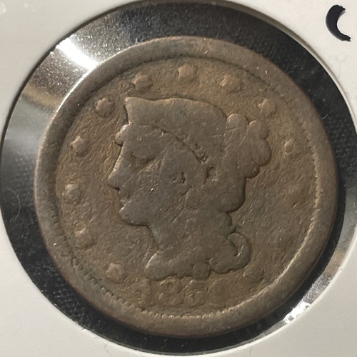 1851 Geflochtenes Haar großer Cent 1C