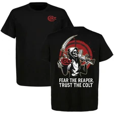 Colt Fear The Reaper T-Shirt, Grim Reaper Tactical Graphic Tee, Trust The Colt G