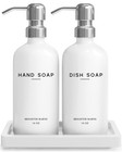 White Glass Hand and Dish Soap Dispenser Set by - Kitchen Soap Dispenser Set ...