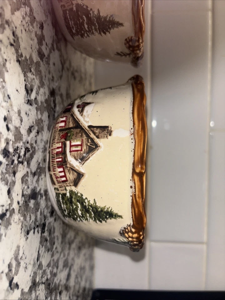 ST. NICHOLAS SQUARE SNOW VALLEY DIP BOWL (FOR DIP & SPREADER) 5” - Image 3 of 4