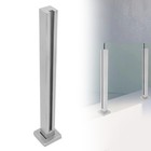 25.6” Glass Railing End Post Stainless Steel Balustrade For Balcony Deck Stairs