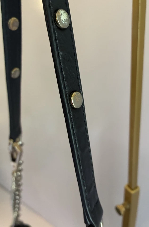 Bolso Bandolera Rebecca Minkoff 5 Cremallera Bolso de Hombro Moto Cuero Negro Foto 3 de 4