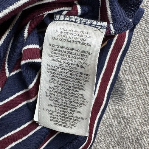 Polo Ralph Lauren Mens XXL Blue Custom Slim Fit Striped Short Sleeve Shirt Pony - Picture 4 of 8