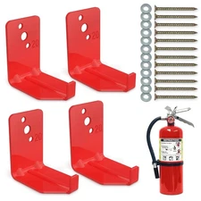 Set of 4 Fire Extinguisher Mount Bracket - 2.36″ × 1.57″ × Red 