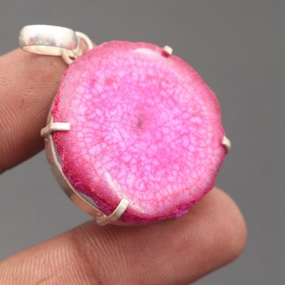 Solar Scheibe Edelstein 925 Sterling Silber Handarbeit Anhänger Schmuck Geschenk für die Liebe