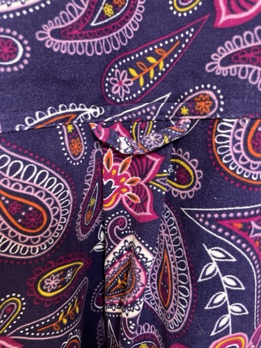 Main Street Blues Top Size 4X Paisley Blouse Long Sleeve Collared Button Up Soft - Picture 20 of 24