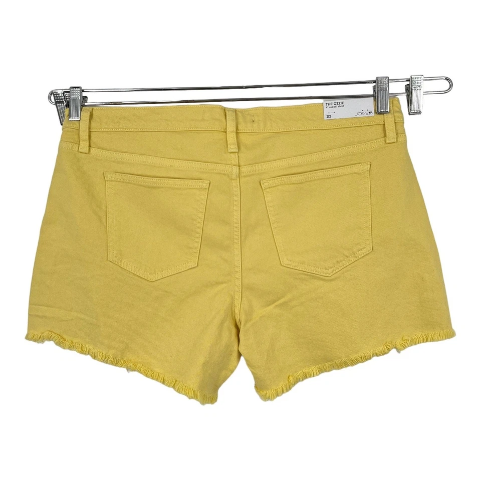 Joe's Jeans Shorts The Ozzie tiro medio 4" corte denim amarillo talla 33 Foto 3 de 4