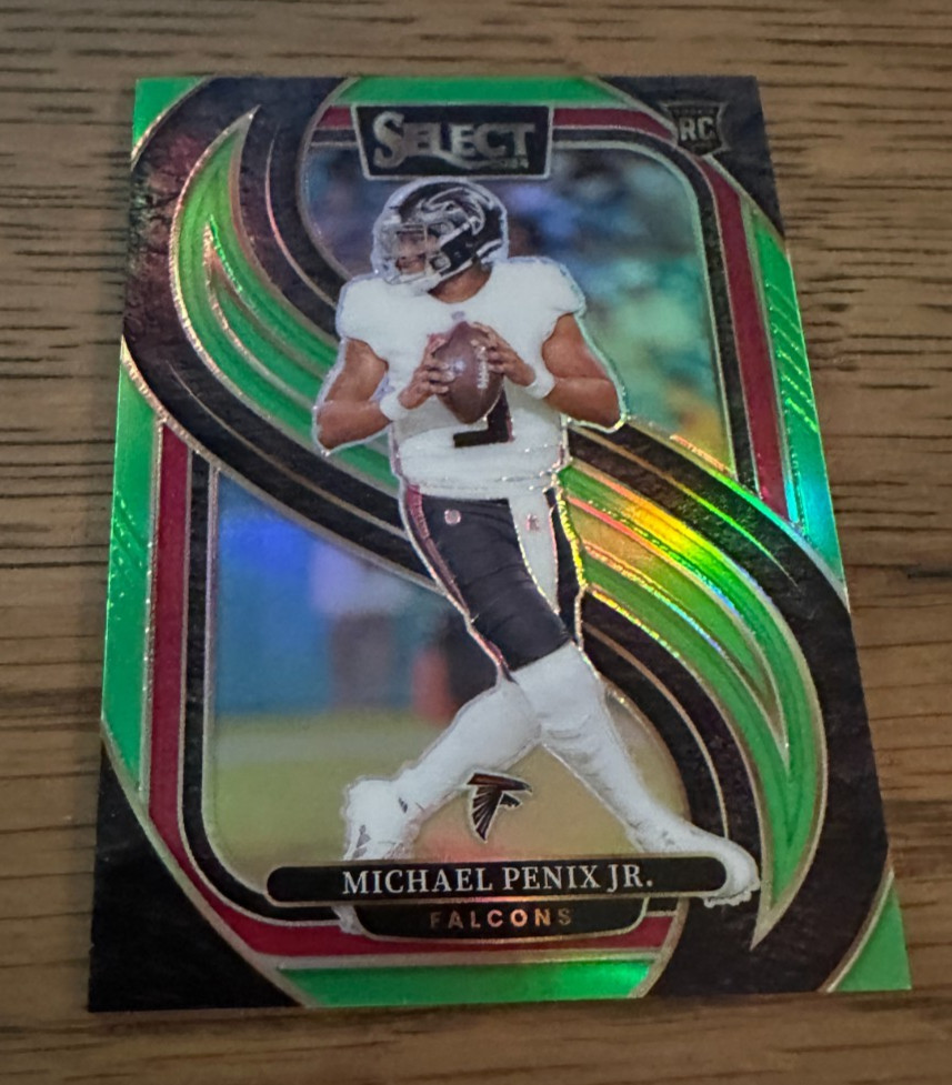 2024 Panini Select Michael Penix Jr. Premier RC Neon Green Prizm #/49 Rookie