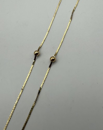 14 Karat Gold Bahnhofskette Kugelakzente 18 Zoll lang 1,5 Gramm Italien Serpentin Kette - Bild 8 von 8
