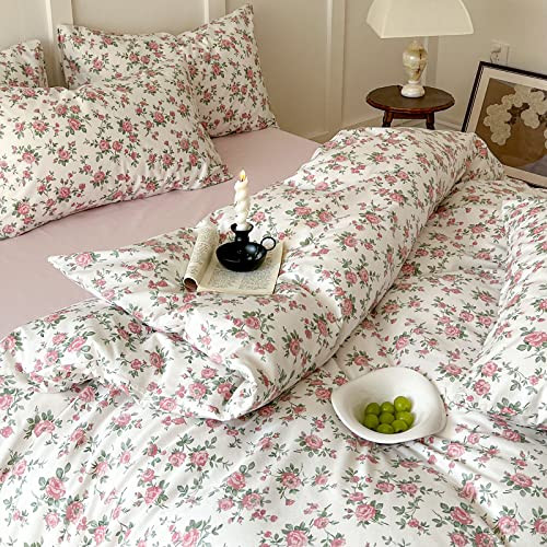 Garden Style Floral Comforter Set - Cute Pink Queen (90"x90") Pink Rose Flower - Picture 8 of 8