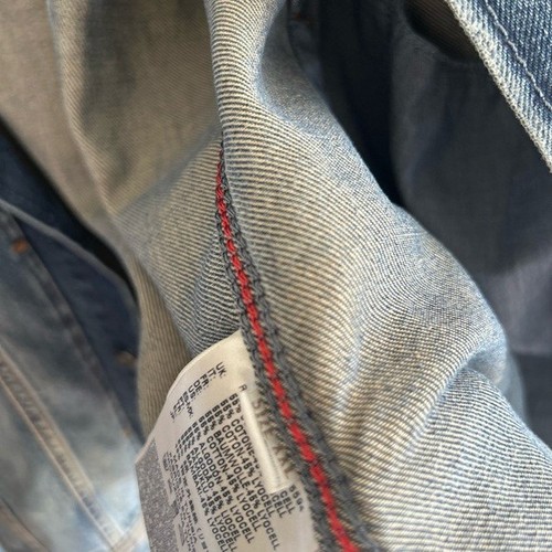 Giacca DIESEL Elshar Denim invecchiato blu pelle di mucca colletto biker - Foto 13 di 15