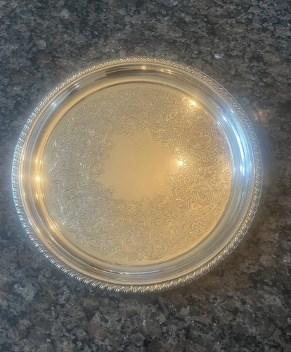 WM Rogers 0870 Silverplate piatto da portata rotondo 10" argento piatto/vassoio