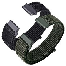 Nylon Sport Loop Watch Bands, 2 Packs Quick Release Adjustable Strap 16mm