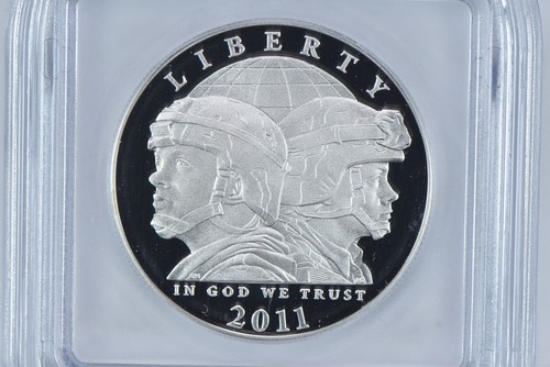 2011-P US Army Commemorative Silver Dollar PR70 DCAM ICG *4625 - Picture 3 of 5
