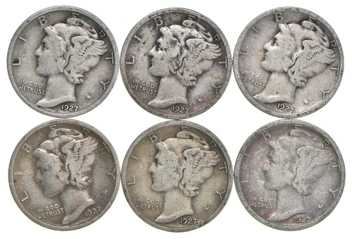 VG+ 1927 Mercury 90% Silver Dime - Afbeelding 3 van 5