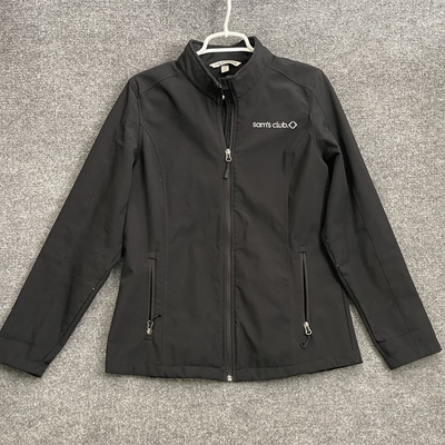 #ad Sam#x27;s Club Jacket Women’s Sz L Full Zip Polyester Port Authority Pockets Black $29.00
