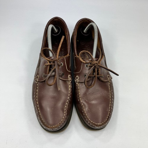 Sterling & Hunt Herren Braun Leder Bootsschuhe UK 11 Mokassinnaht Freizeit Deck Polster - Bild 7 von 16