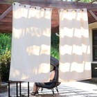 Simple Outdoor Curtain Panel - Beige - 52 in x 84 in - Set of 2 by Sunnydaze