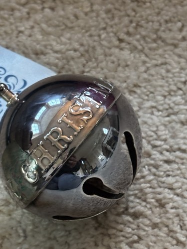 Campana de bola de trineo Wallace adorno de Navidad 1973 Feliz Navidad con caja decolorada - Imagen 2 de 15