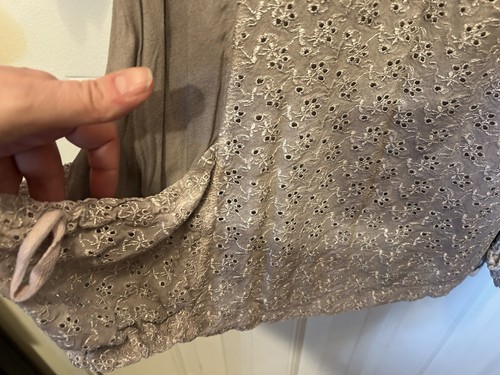 Monoreno Dress Womens Small Gray Crochet Lace Ruffle Boho Peasant Hippie Ladies - Picture 3 of 5