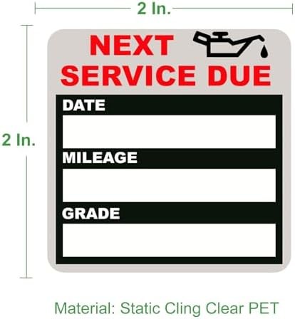 120pcs Oil Change Stickers Static Cling Clear Reminder Labels - Picture 2 of 6
