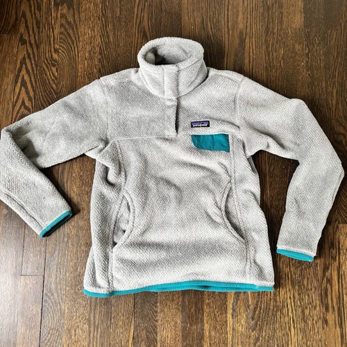 Patagonia Fleece Damen Small Grau Snap-T Hochflor Rollkragen Polartec - Bild 1 von 12