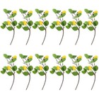  4 Pieces Plastic Lemons with Leaf for Decoration Faux Decorative