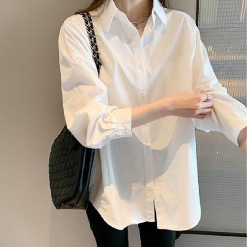 Sophisticated Women's Casual White Shirt with Comfortable Fit and Design - Picture 8 of 32