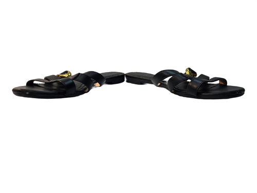 Coach Kennedy flache schwarze Damenschuhe Leder-Sandalen mit Schnalle Größe 9 B - Bild 7 von 13
