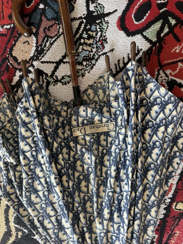 Vintage Christian Dior Monogram Umbrella Logo Wooden Handle - Image 3 of 4